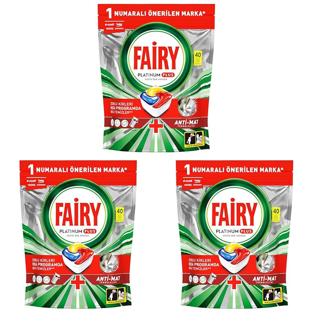 Fairy Platinum Plus Bulaşık Makinesi Deterjanı Kapsülü/Tableti 40 Yıkama Limon Kokulu