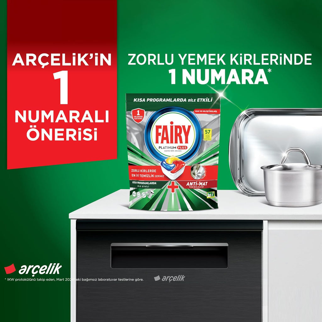 Fairy Platinum Plus Bulaşık Makinesi Deterjanı Kapsülü/Tableti 40 Yıkama Limon Kokulu