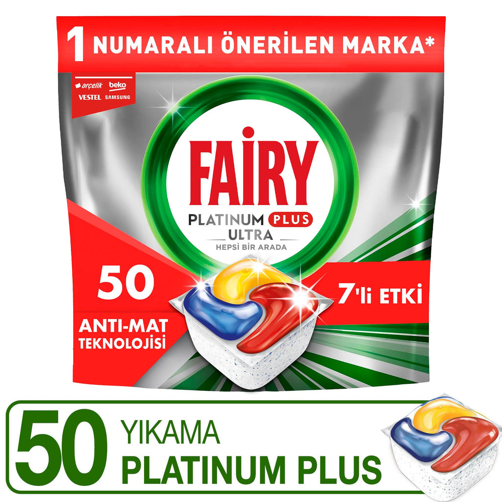 Fairy Platinum Plus Bulaşık Makinesi Deterjanı Kapsülü/Tableti 40 Yıkama Limon Kokulu