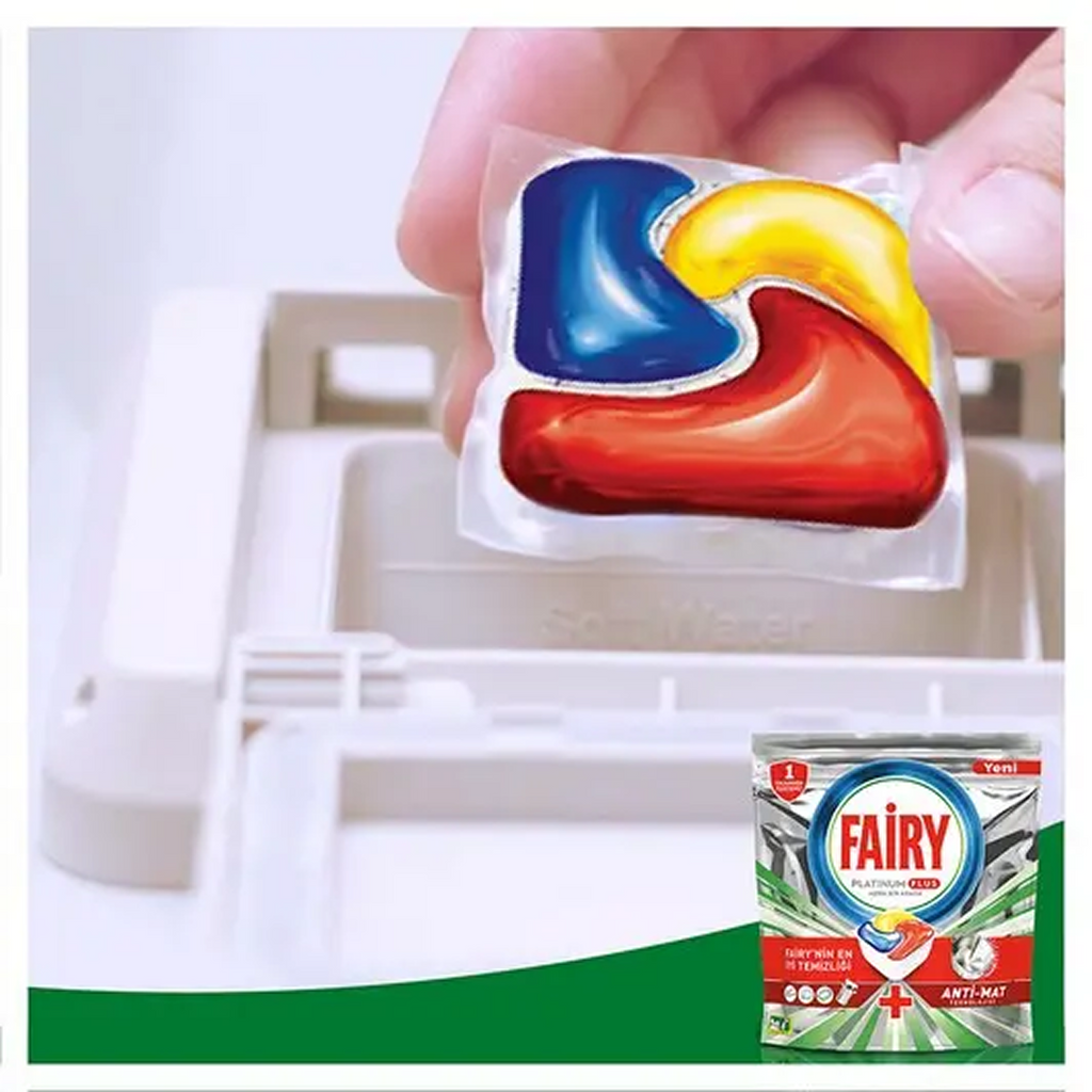 Fairy Platinum Plus 80 Yıkama (2x40) Bulaşık Makinesi Deterjanı Kapsülü/Tableti (Elektrikten tasarruf)