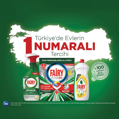 Fairy Platinum 96 Yıkama Bulaşık Makinesi Deterjanı Kapsülü/Tableti Limon Kokulu - Turqstore