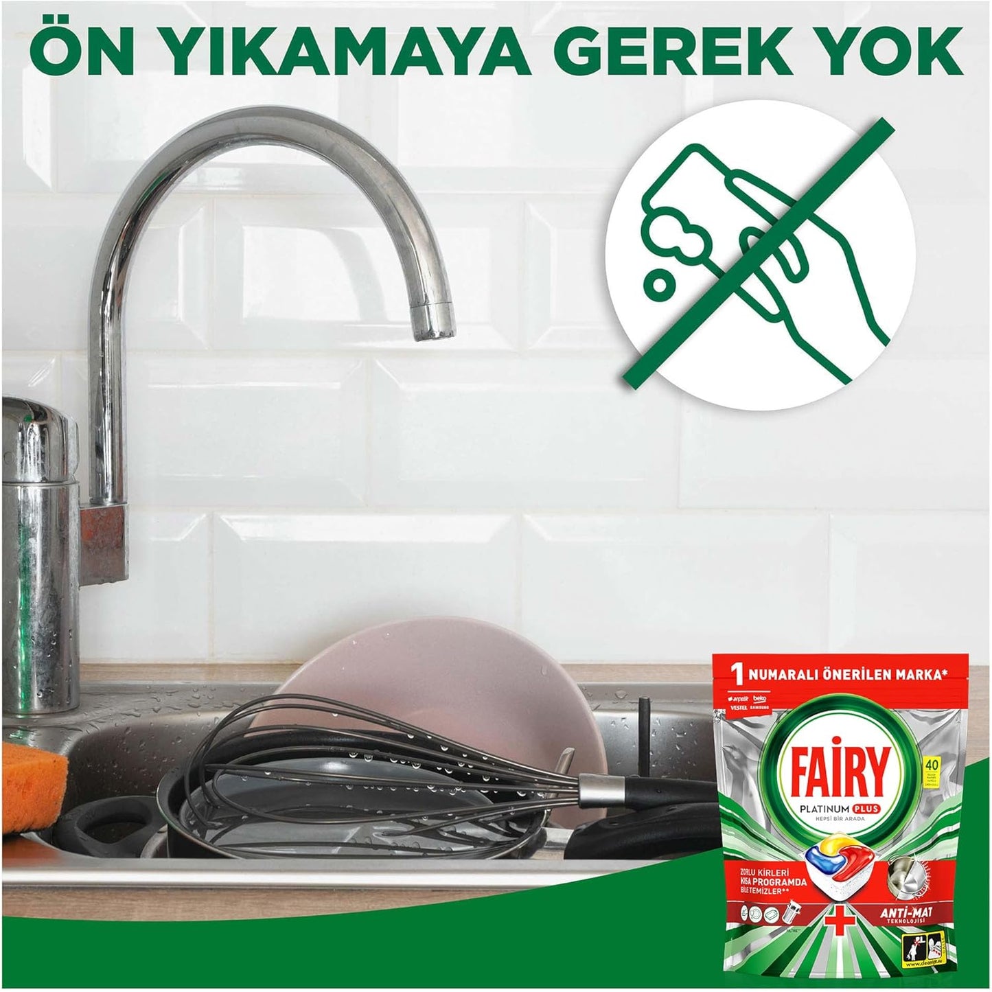 Fairy Platinum Plus 225(3x75) Yıkama Bulaşık Makinesi Deterjanı Kapsülü/Tableti Limon Kokulu - Turqstore