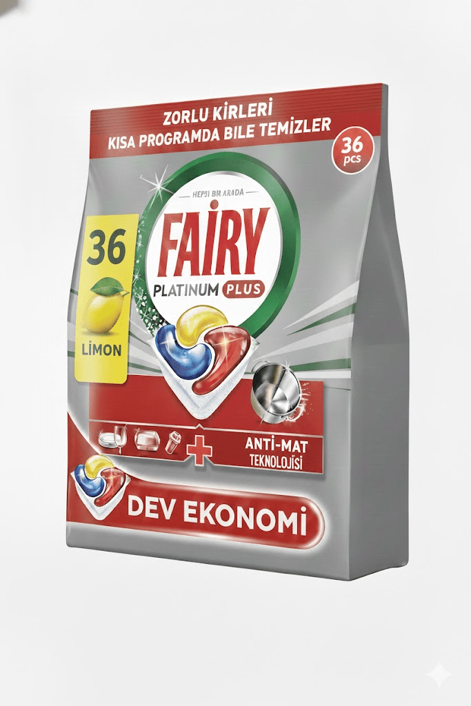 Fairy Platinum Plus Bulaşık Makinesi Deterjanı Kapsülü/Tableti 36 Yıkama Limon Kokulu - Turqstore